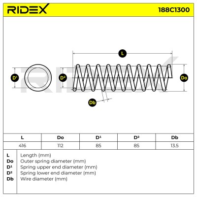 Fahrwerksfeder RIDEX 188C1300 188C1300 - foto 5