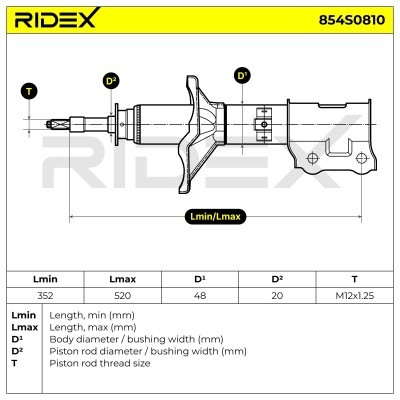 Stoßdämpfer RIDEX 854S0810 854S0810 - foto 5