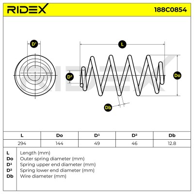 Fahrwerksfeder RIDEX 188C0854 188C0854 - foto 5