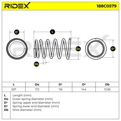 Fahrwerksfeder RIDEX 188C0579 188C0579 - foto 5