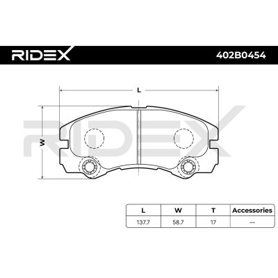 Bremsbeläge Satz RIDEX 402B0454 402B0454 - foto 2