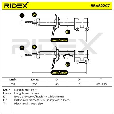 Stoßdämpfer RIDEX 854S2247 854S2247 - foto 4