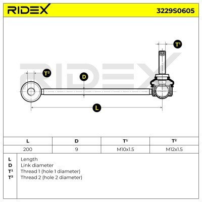 Stabilisator Stange RIDEX 3229S0605 3229S0605 - foto 5