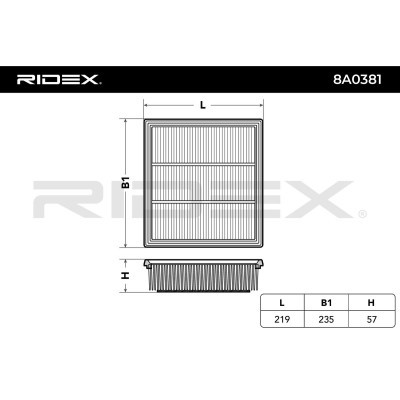 Luftfilter RIDEX 8A0381 8A0381 - foto 3