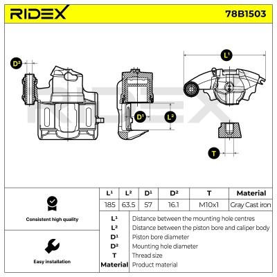 Bremssattel RIDEX 78B1503 78B1503 - foto 5