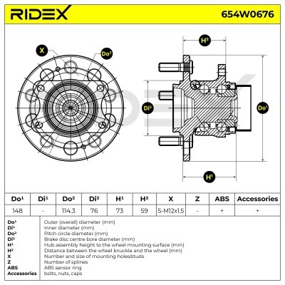 Radlager RIDEX 654W0676 654W0676 - foto 5