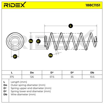 Fahrwerksfeder RIDEX 188C1151 188C1151 - foto 4