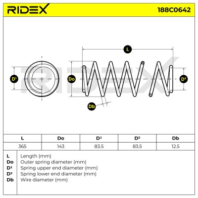 Fahrwerksfeder RIDEX 188C0642 188C0642 - foto 5