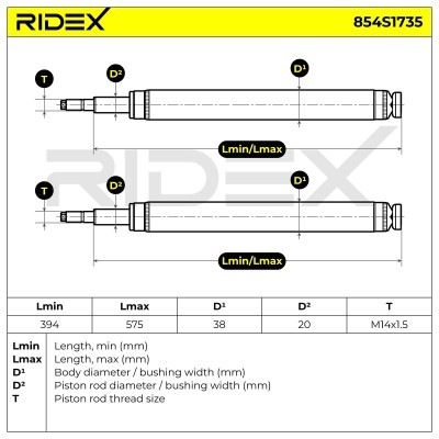 Stoßdämpfer RIDEX 854S1735 854S1735 - foto 6