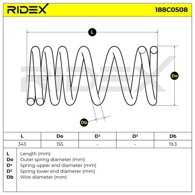 Fahrwerksfeder RIDEX 188C0508 188C0508 - foto 5