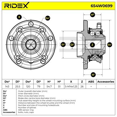 Radlager RIDEX 654W0699 654W0699 - foto 5