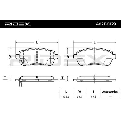 Bremsbeläge Satz RIDEX 402B0129 402B0129 - foto 3