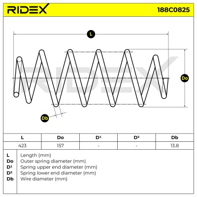 Fahrwerksfeder RIDEX 188C0825 188C0825 - foto 5