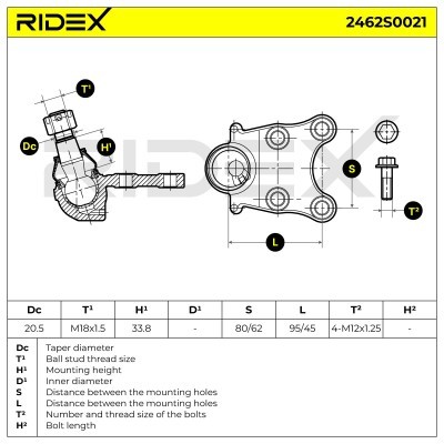 Traggelenk RIDEX 2462S0021 2462S0021 - foto 3
