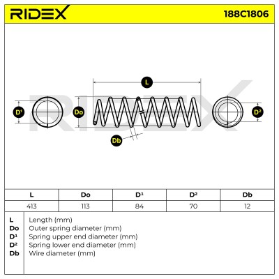 Fahrwerksfeder RIDEX 188C1806 188C1806 - foto 4