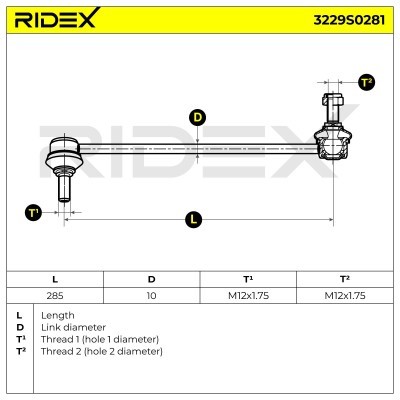 Stabilisator Stange RIDEX 3229S0281 3229S0281 - foto 6