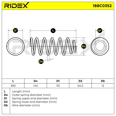 Fahrwerksfeder RIDEX 188C0352 188C0352 - foto 4