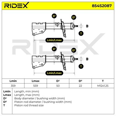 Stoßdämpfer RIDEX 854S2087 854S2087 - foto 6