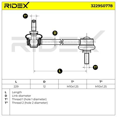 Stabilisator Stange RIDEX 3229S0778 3229S0778 - foto 5