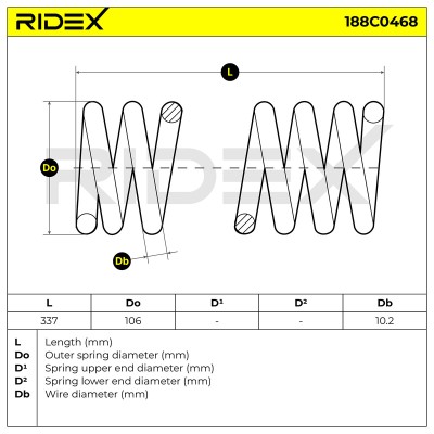 Fahrwerksfeder RIDEX 188C0468 188C0468 - foto 5