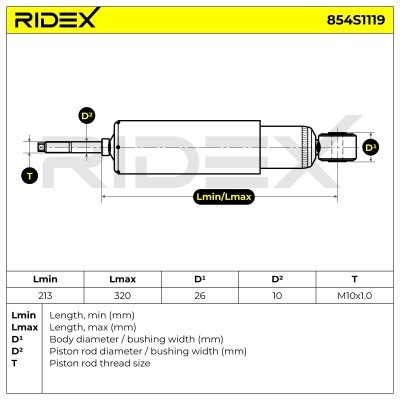 Stoßdämpfer RIDEX 854S1119 854S1119 - foto 5