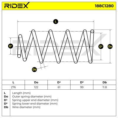Fahrwerksfeder RIDEX 188C1280 188C1280 - foto 4