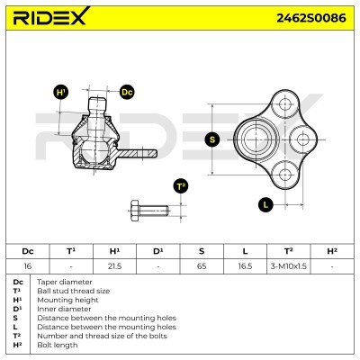 Traggelenk RIDEX 2462S0086 2462S0086 - foto 8