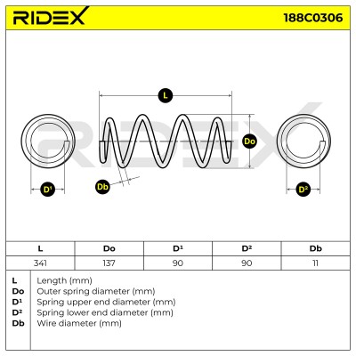 Fahrwerksfeder RIDEX 188C0306 188C0306 - foto 5