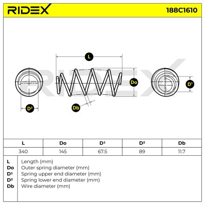 Fahrwerksfeder RIDEX 188C1610 188C1610 - foto 4