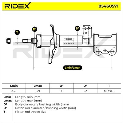 Stoßdämpfer RIDEX 854S0571 854S0571 - foto 8