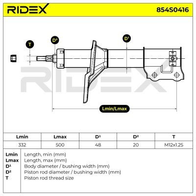 Stoßdämpfer RIDEX 854S0416 854S0416 - foto 6