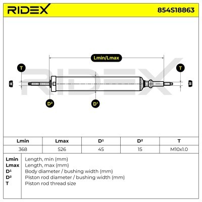 Stoßdämpfer RIDEX 854S18863 854S18863 - foto 8