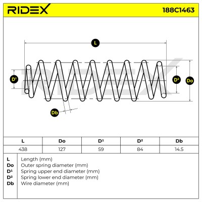 Fahrwerksfeder RIDEX 188C1463 188C1463 - foto 4
