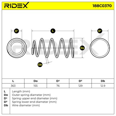 Fahrwerksfeder RIDEX 188C0370 188C0370 - foto 5
