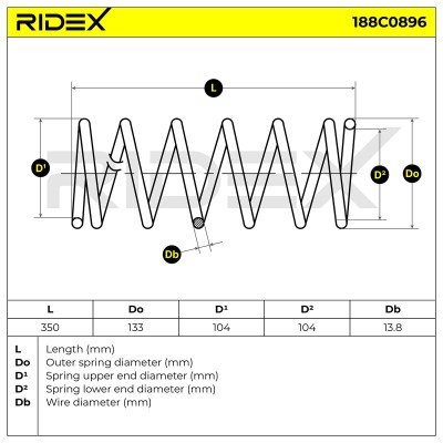 Fahrwerksfeder RIDEX 188C0896 188C0896 - foto 5