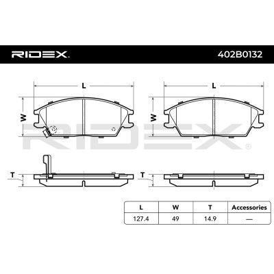 Bremsbeläge Satz RIDEX 402B0132 402B0132 - foto 6