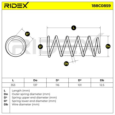 Fahrwerksfeder RIDEX 188C0859 188C0859 - foto 4