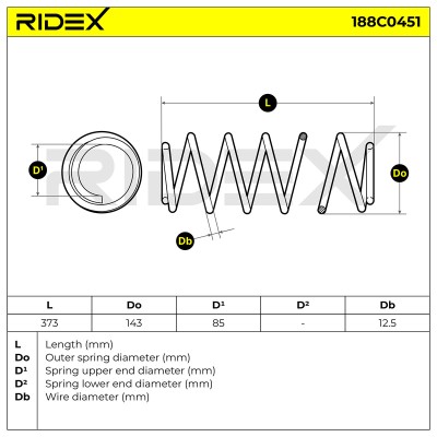 Fahrwerksfeder RIDEX 188C0451 188C0451 - foto 6