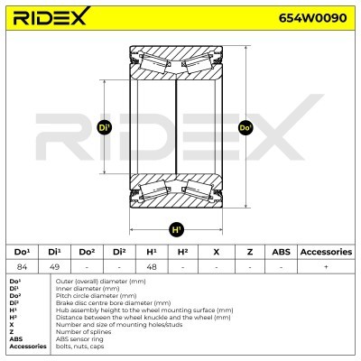 Radlager RIDEX 654W0090 654W0090 - foto 5
