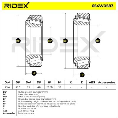 Radlager RIDEX 654W0583 654W0583 - foto 10