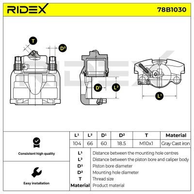 Bremssattel RIDEX 78B1030 78B1030 - foto 5