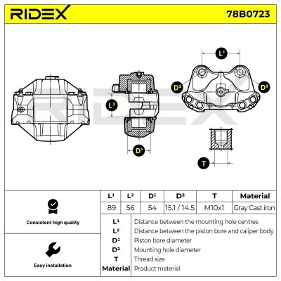 Bremssattel RIDEX 78B0723 78B0723 - foto 4