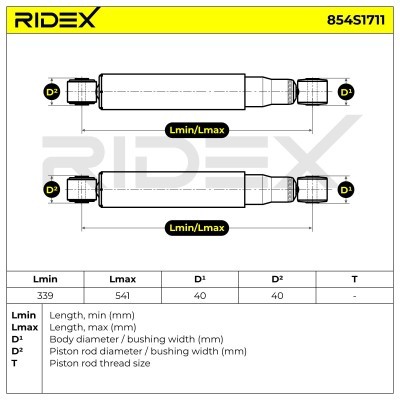 Stoßdämpfer RIDEX 854S1711 854S1711 - foto 5