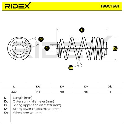 Fahrwerksfeder RIDEX 188C1681 188C1681 - foto 5