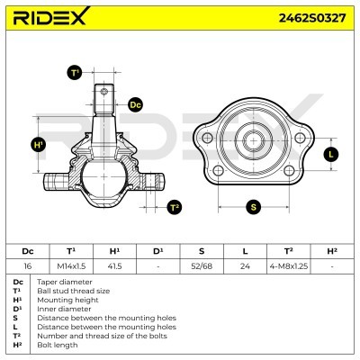 Traggelenk RIDEX 2462S0327 2462S0327 - foto 6