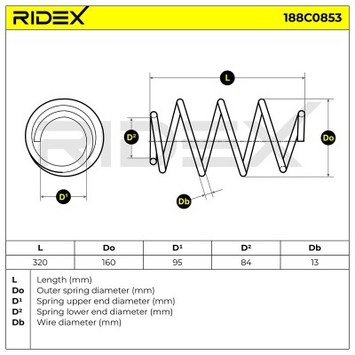 Fahrwerksfeder RIDEX 188C0853 188C0853 - foto 5