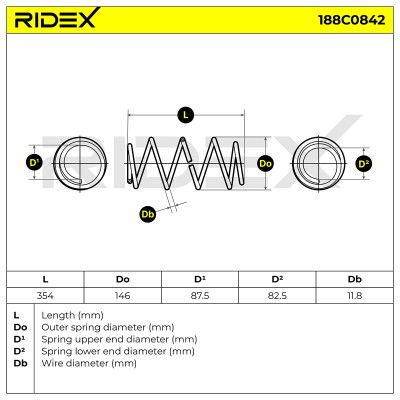 Fahrwerksfeder RIDEX 188C0842 188C0842 - foto 6