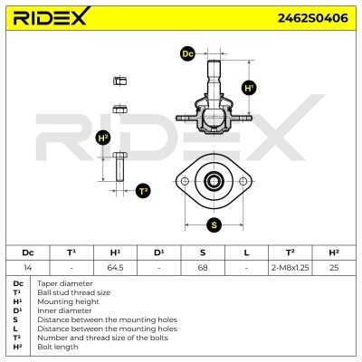 Traggelenk RIDEX 2462S0406 2462S0406 - foto 5