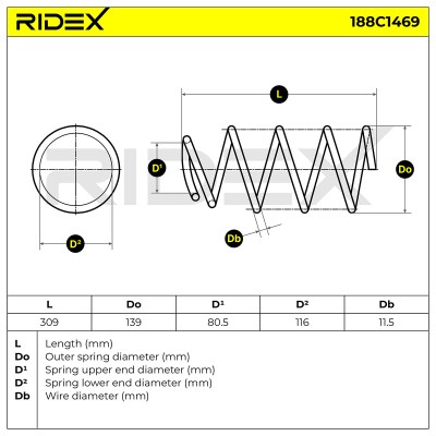 Fahrwerksfeder RIDEX 188C1469 188C1469 - foto 5