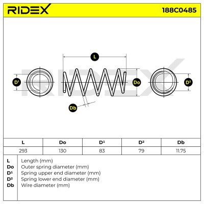 Fahrwerksfeder RIDEX 188C0485 188C0485 - foto 5
